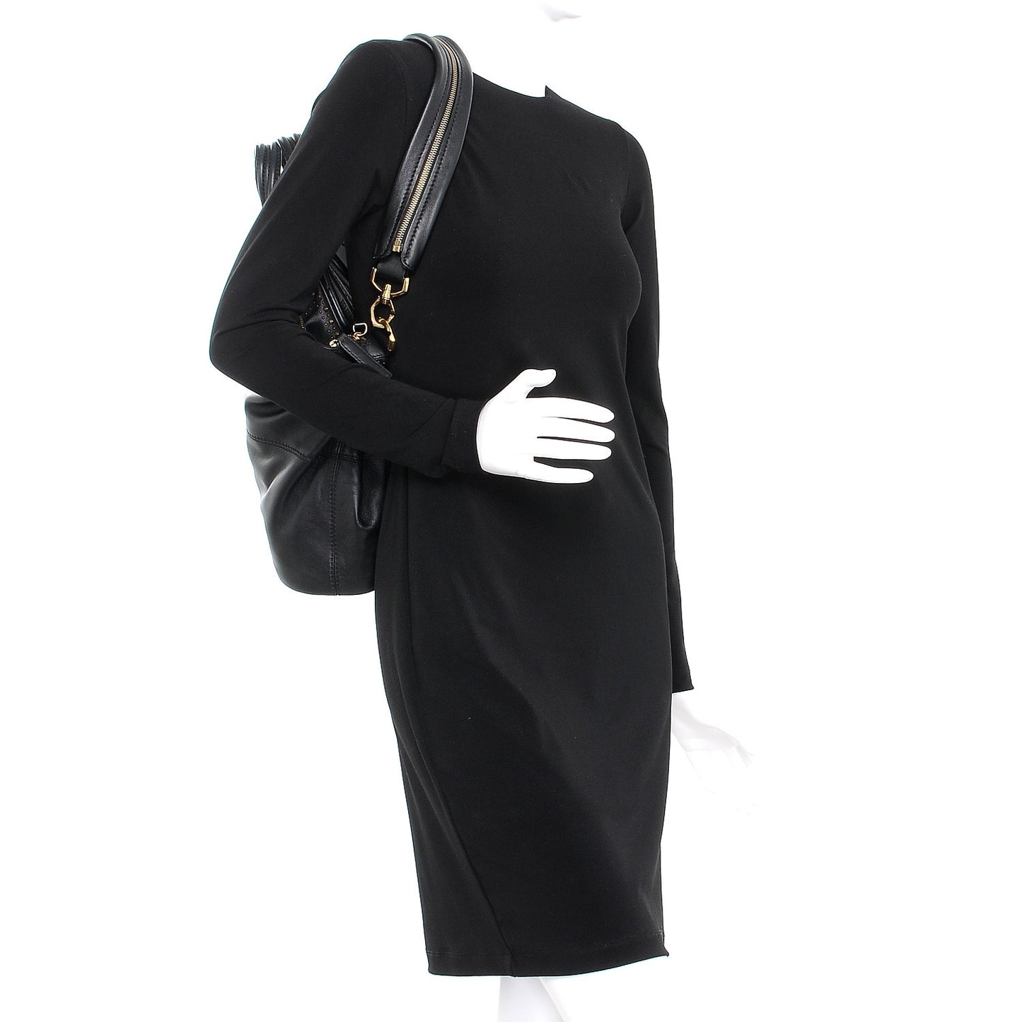 Lambskin Studded Medium Nightingale Black