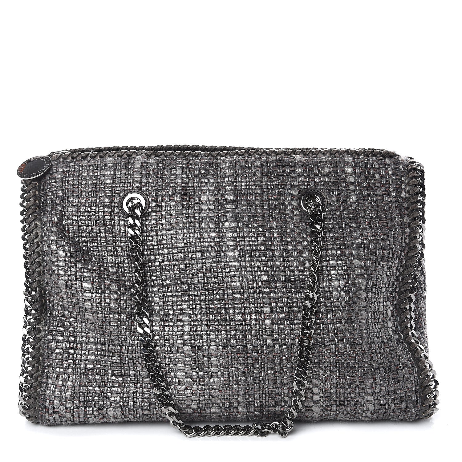 Stella McCartney Metallic Woven Boucle Boston Bag Dark Grey 1 of 8
