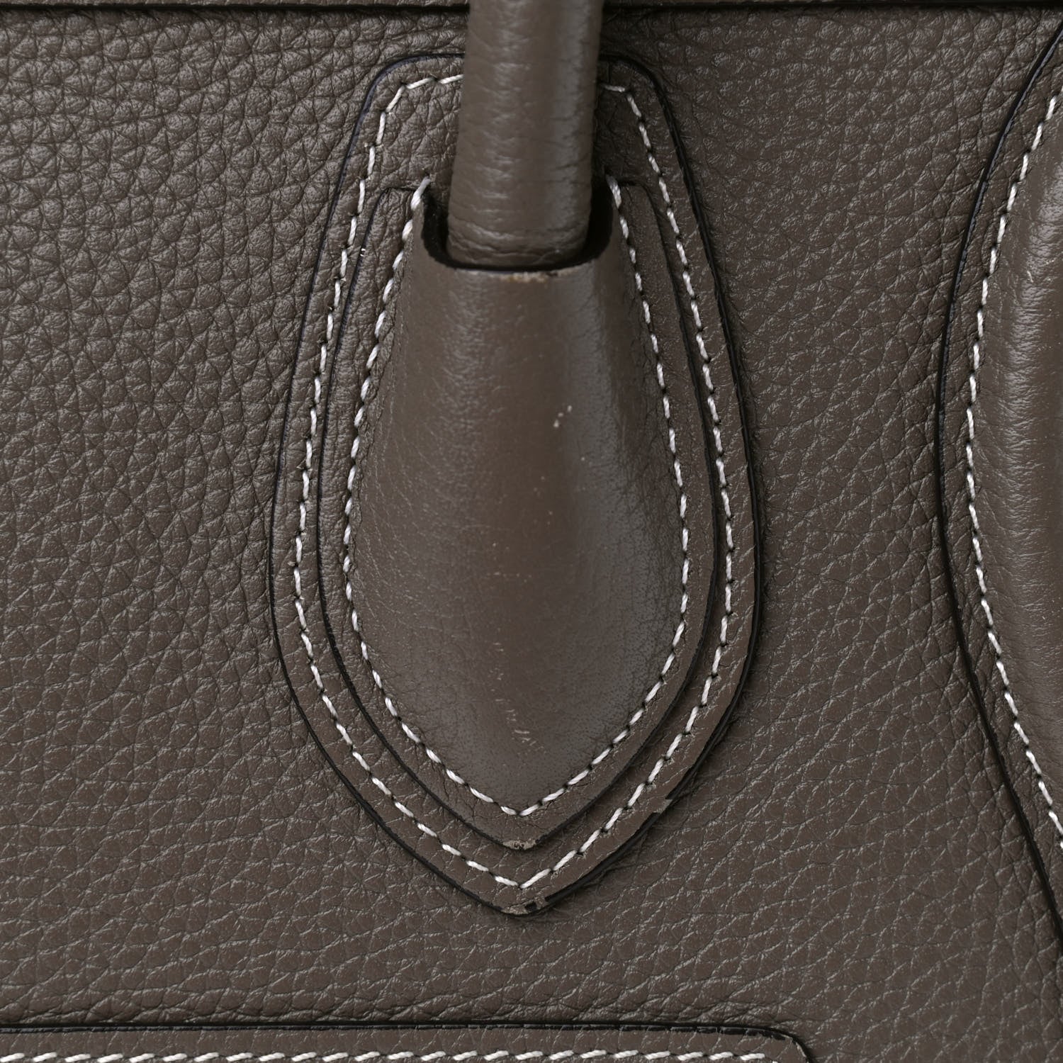 Celine Drummed Calfskin Micro Luggage Souris 8 of 13