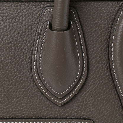 Celine Drummed Calfskin Micro Luggage Souris 8 of 13