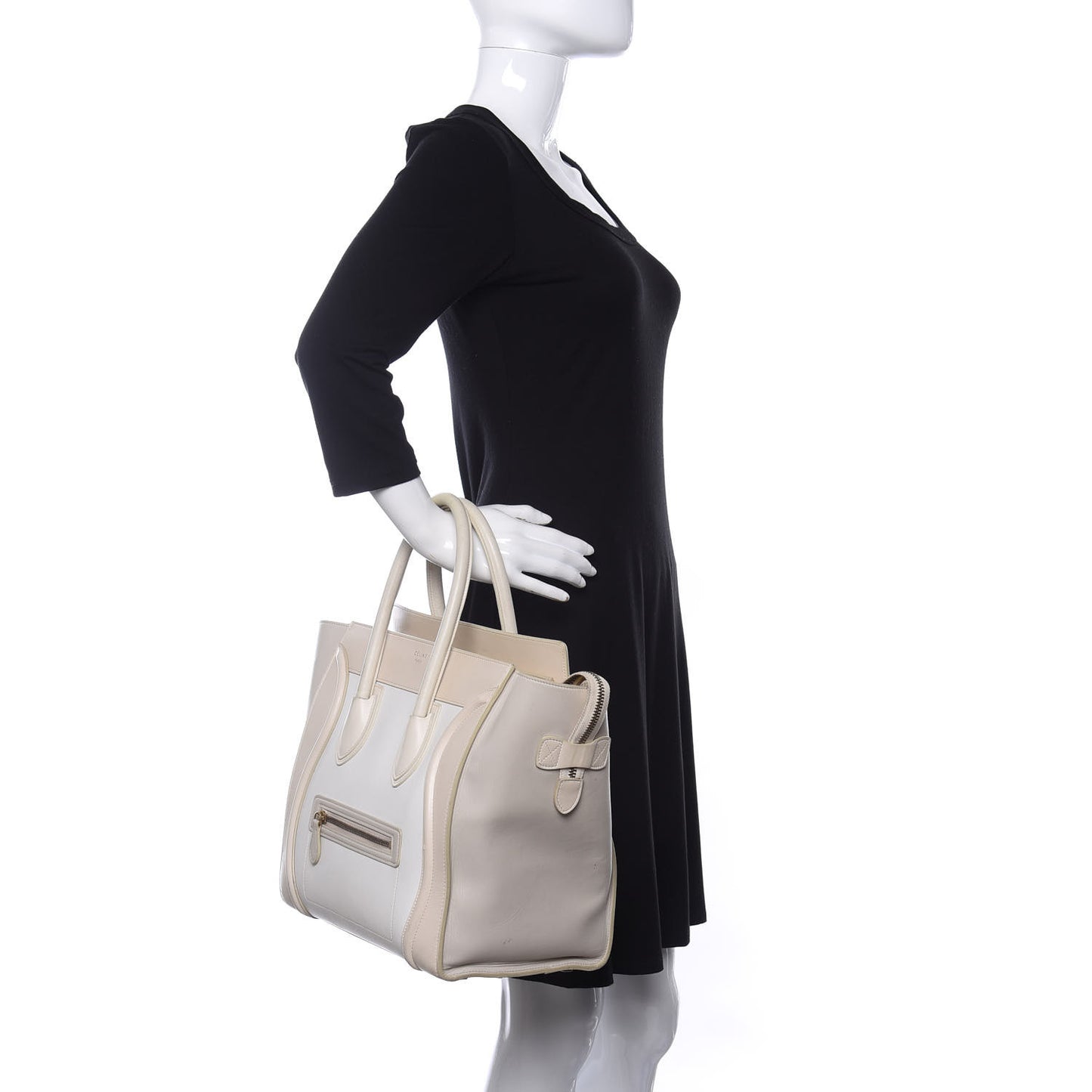 Smooth Calfskin Mini Tri-Color Luggage White