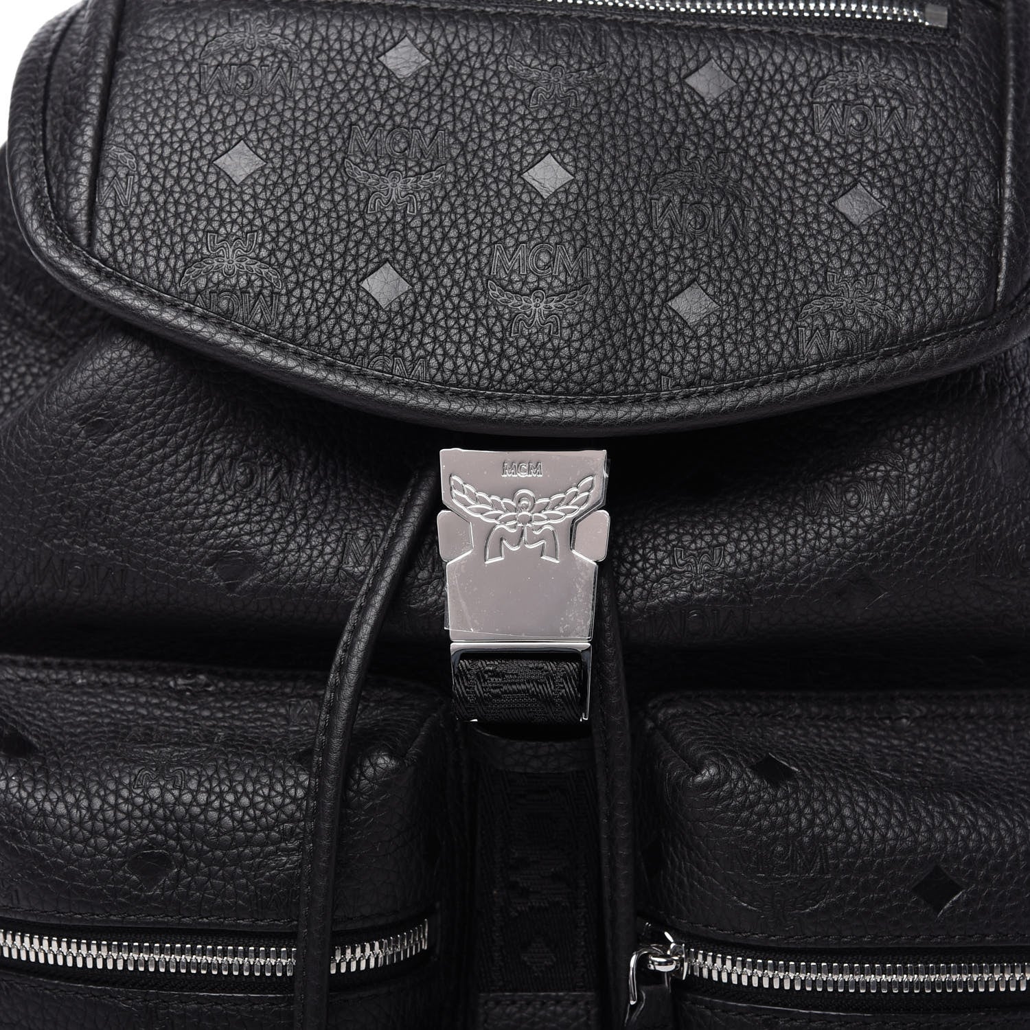MCM Calfskin Ottomar Small Tivitat Two-Pocket Backpack Black 9 of 9