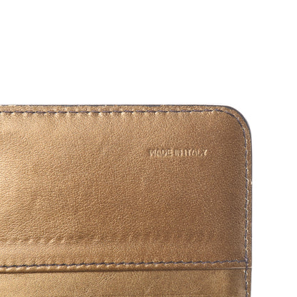 Burberry Metallic Calfskin Grommet Studded Flap Wallet Gold 5 of 7