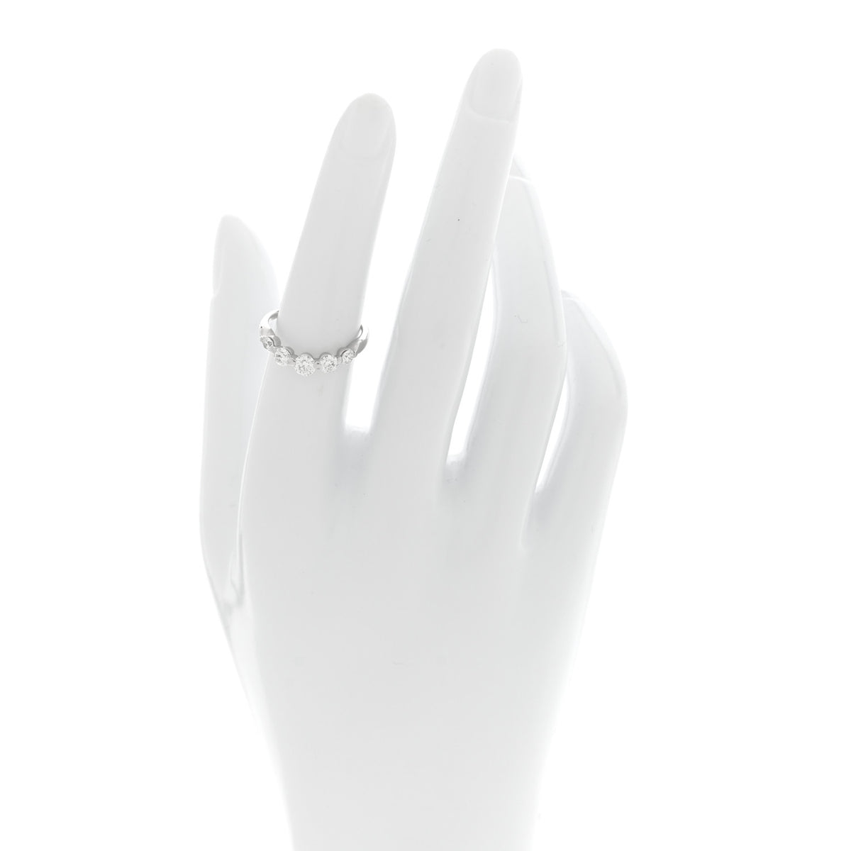 Parker & West by FASHIONPHILE Platinum Diamond .70ctw Curved Band Ring 51 5.75 2 of 10