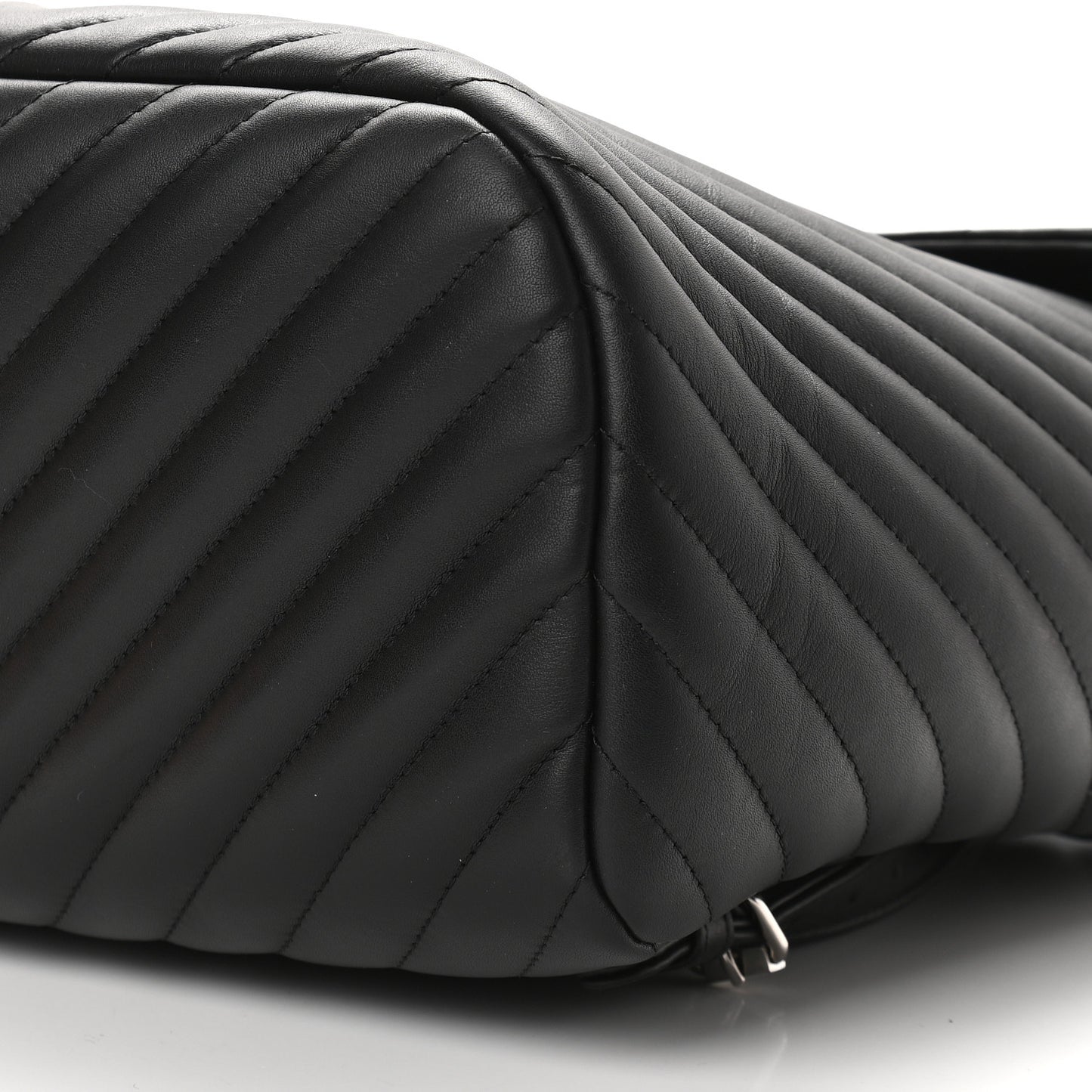 Calfskin Chevron Quilted Large Urban Spirit Backpack Black
