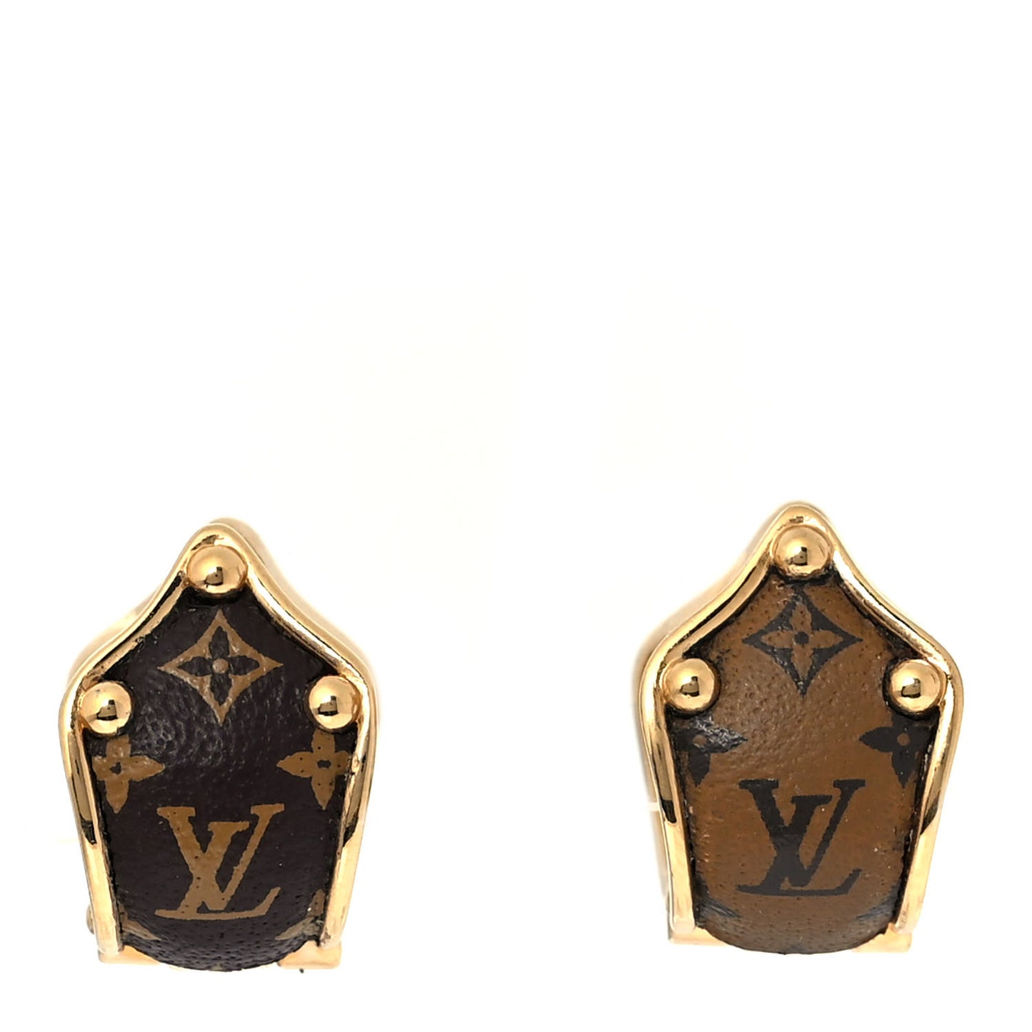 Reverse Monogram Clip On Earrings