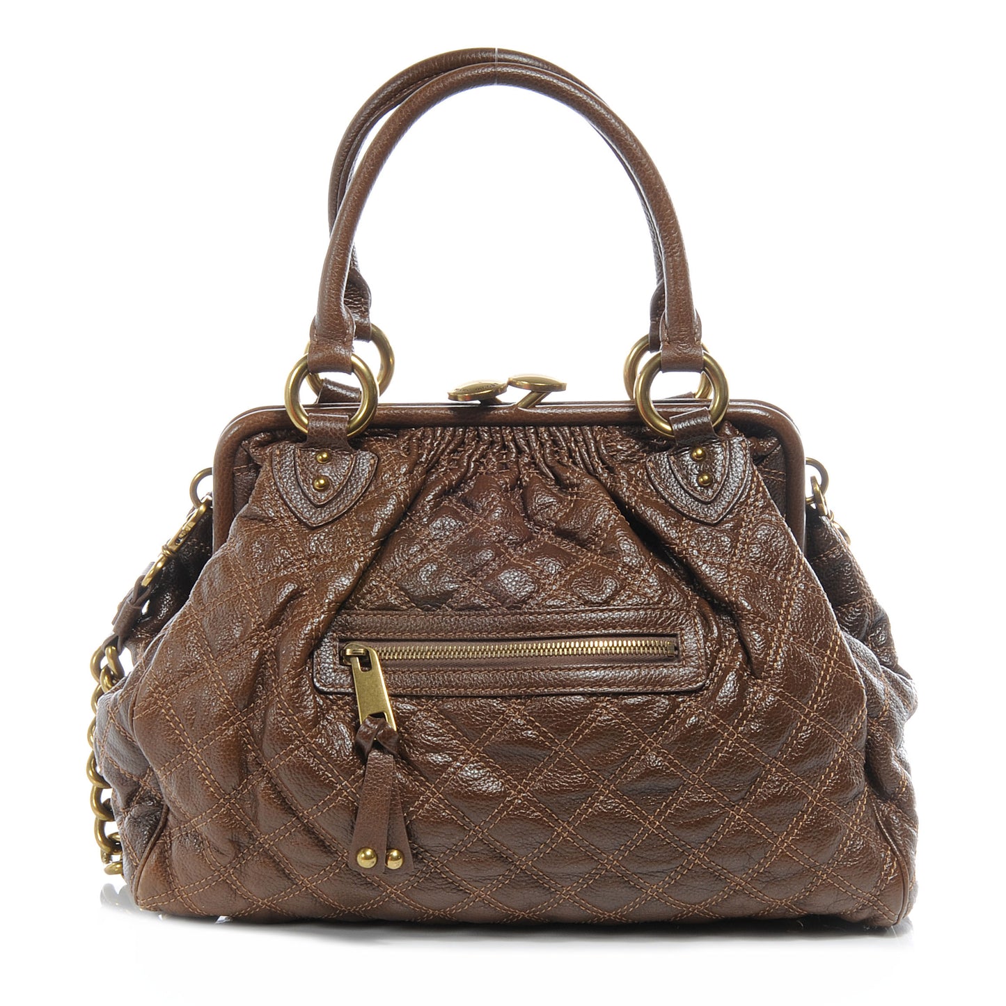 Quilted Leather Stam Taupe