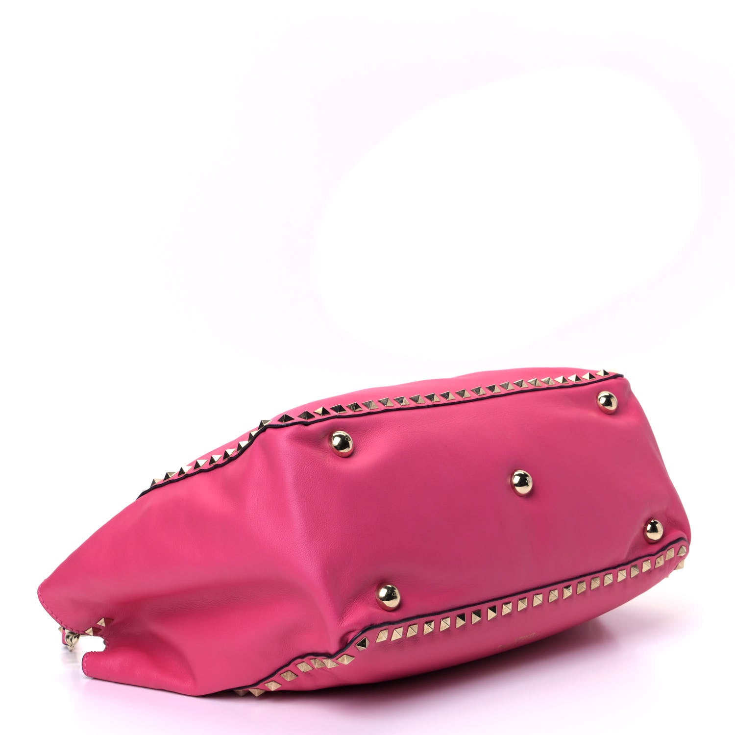 Valentino Garavani Vitello Medium Rockstud Tote Pop Fuxia 3 of 6