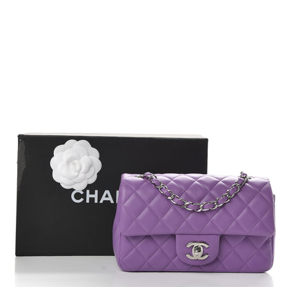 Chanel Lambskin Quilted Mini Rectangular Flap Purple 11 of 11