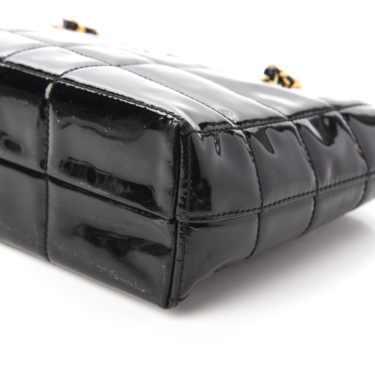 Chanel Patent Chocolate Bar CC Tote Black 7 of 10