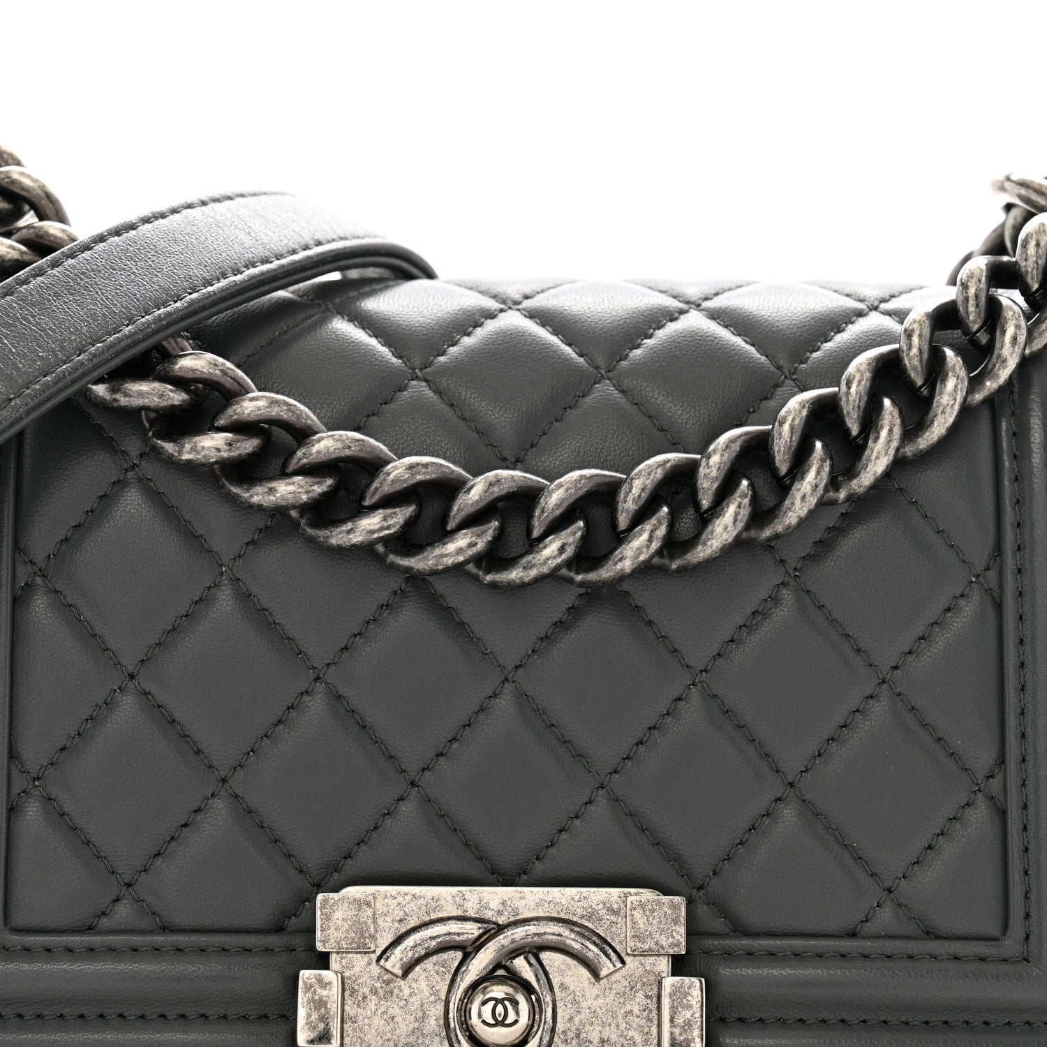 Chanel Calfskin Quilted Small Boy Flap Dark Grey 8 of 15