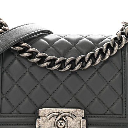 Chanel Calfskin Quilted Small Boy Flap Dark Grey 8 of 15