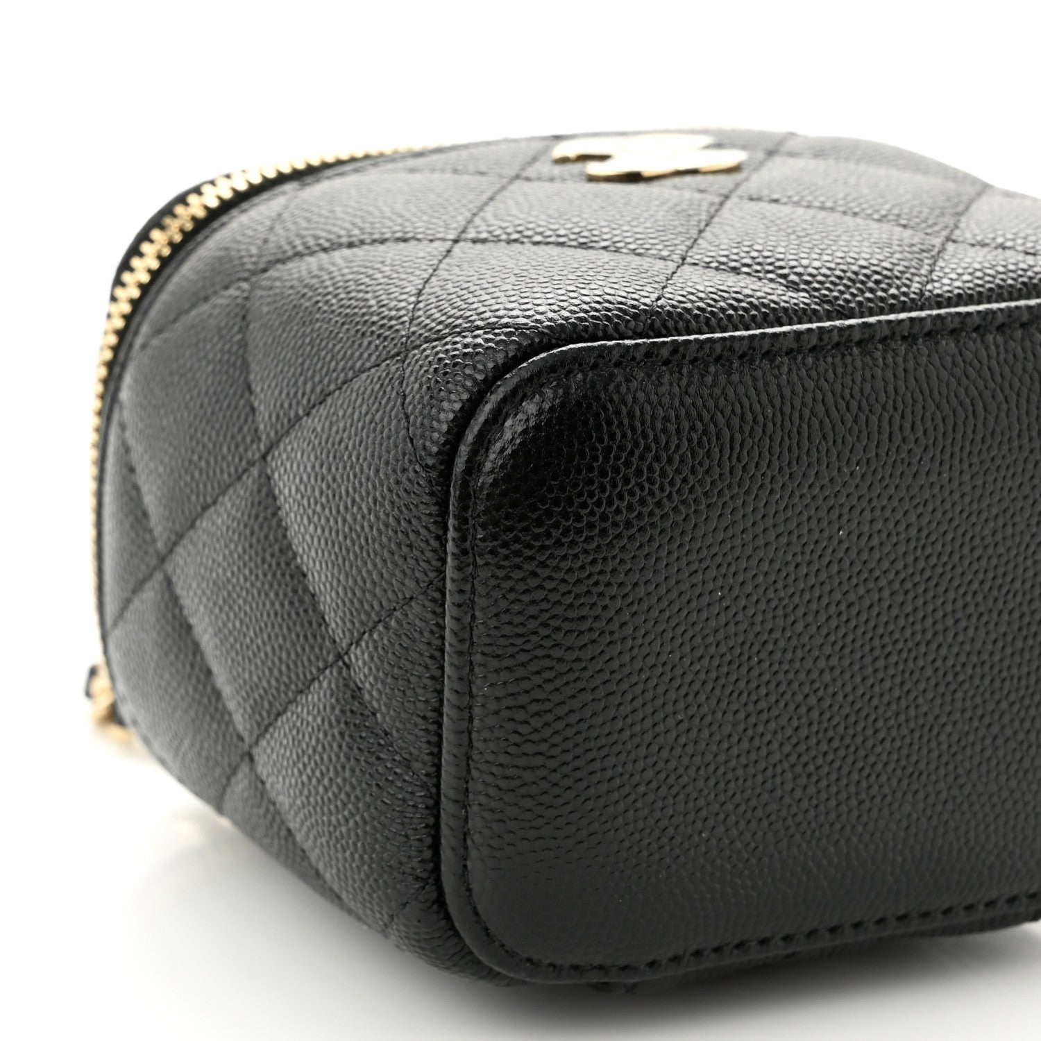 Chanel Caviar Quilted Mini Pearl On Top Vanity Case With Chain Black 9 of 13