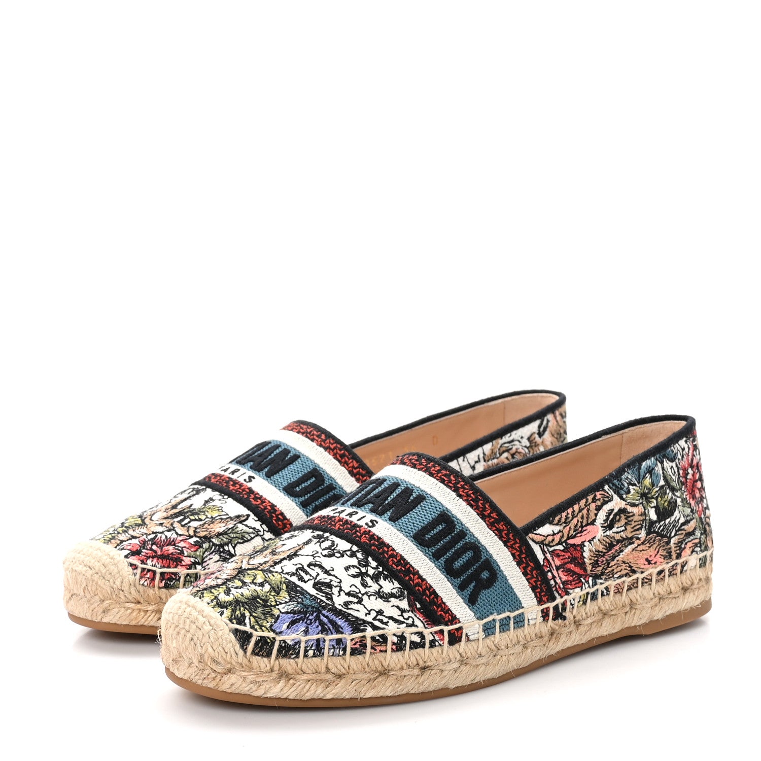 Christian Dior Canvas Mille Fleurs Embroidered Granville Espadrille 36 Multicolor 3 of 8