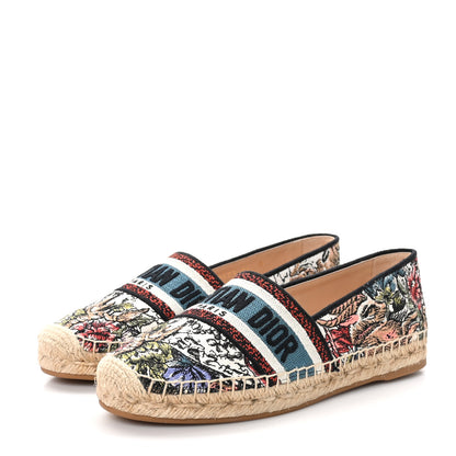 Christian Dior Canvas Mille Fleurs Embroidered Granville Espadrille 36 Multicolor 3 of 8