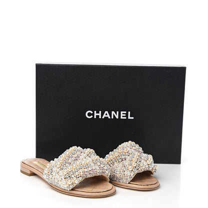 Chanel Fantasy Calfskin Pearl Cord CC Mules 36.5 Ivory Grey 9 of 9