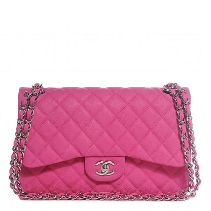 Chanel Iridescent Caviar Jumbo Double Flap Hot Pink 1 of 8