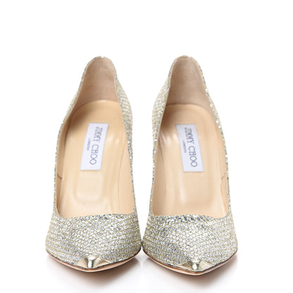 Jimmy Choo Glitter Marvel 100 Pumps 37.5 Champagne 2 of 10