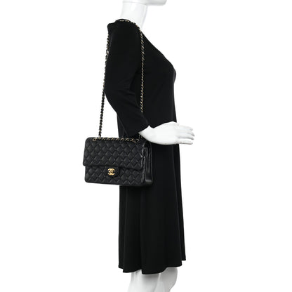 Chanel Lambskin Quilted Medium Double Flap Black 2 of 13