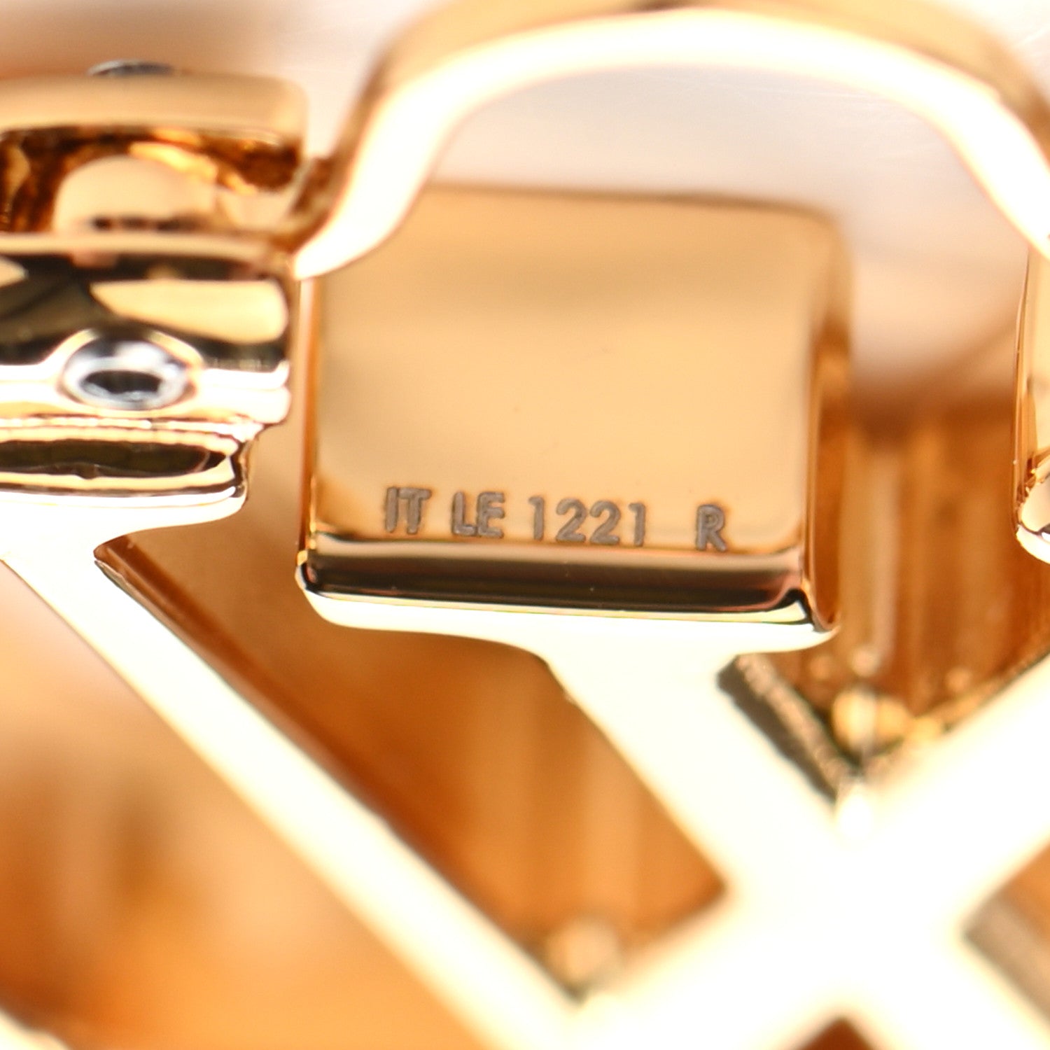 Louis Vuitton Metal Small Louise Hoop Earrings Gold 3 of 6