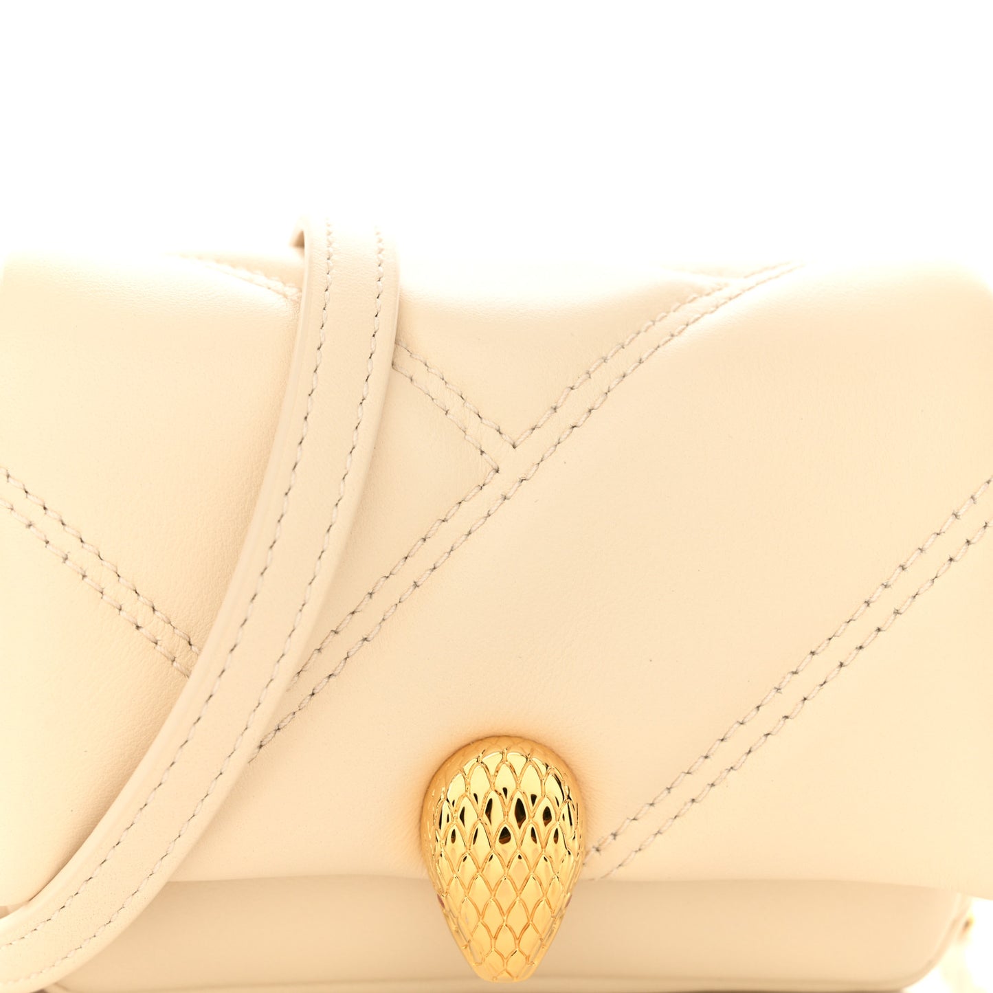 Calfskin Serpenti Cabochon Micro Bag Ivory Opal