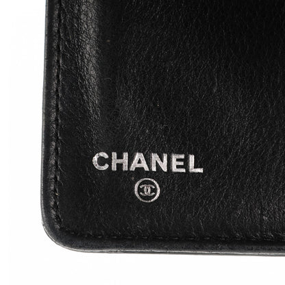 Chanel Metallic Galuchat Stingray Lambskin Yen Wallet Silver Black 6 of 7