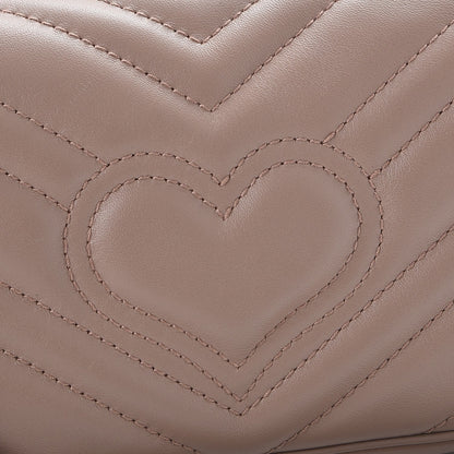 Gucci Calfskin Matelasse Super Mini GG Marmont Shoulder Bag Porcelain Rose 9 of 9