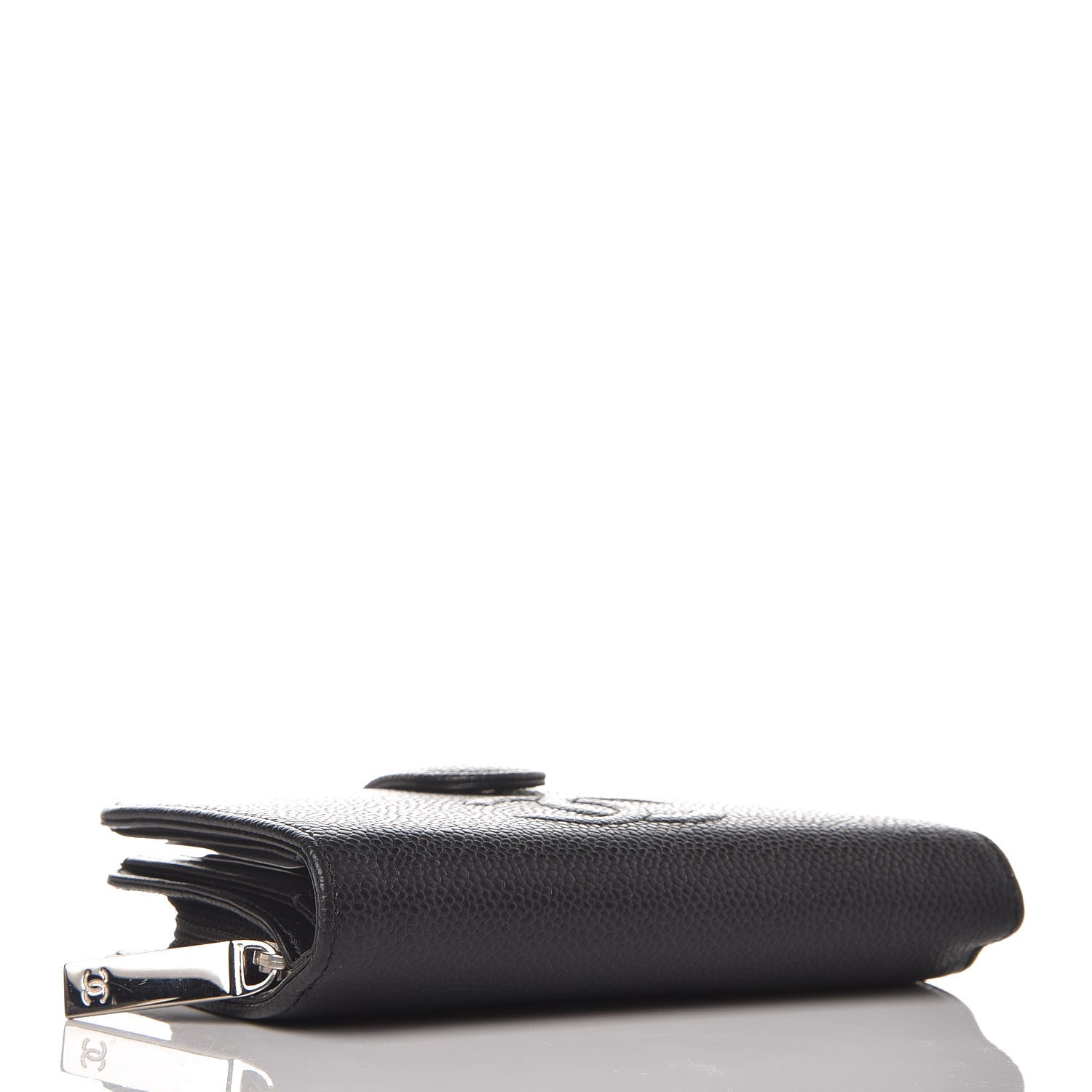 Chanel Caviar Timeless CC Zipped Pocket Wallet Black 6 of 12