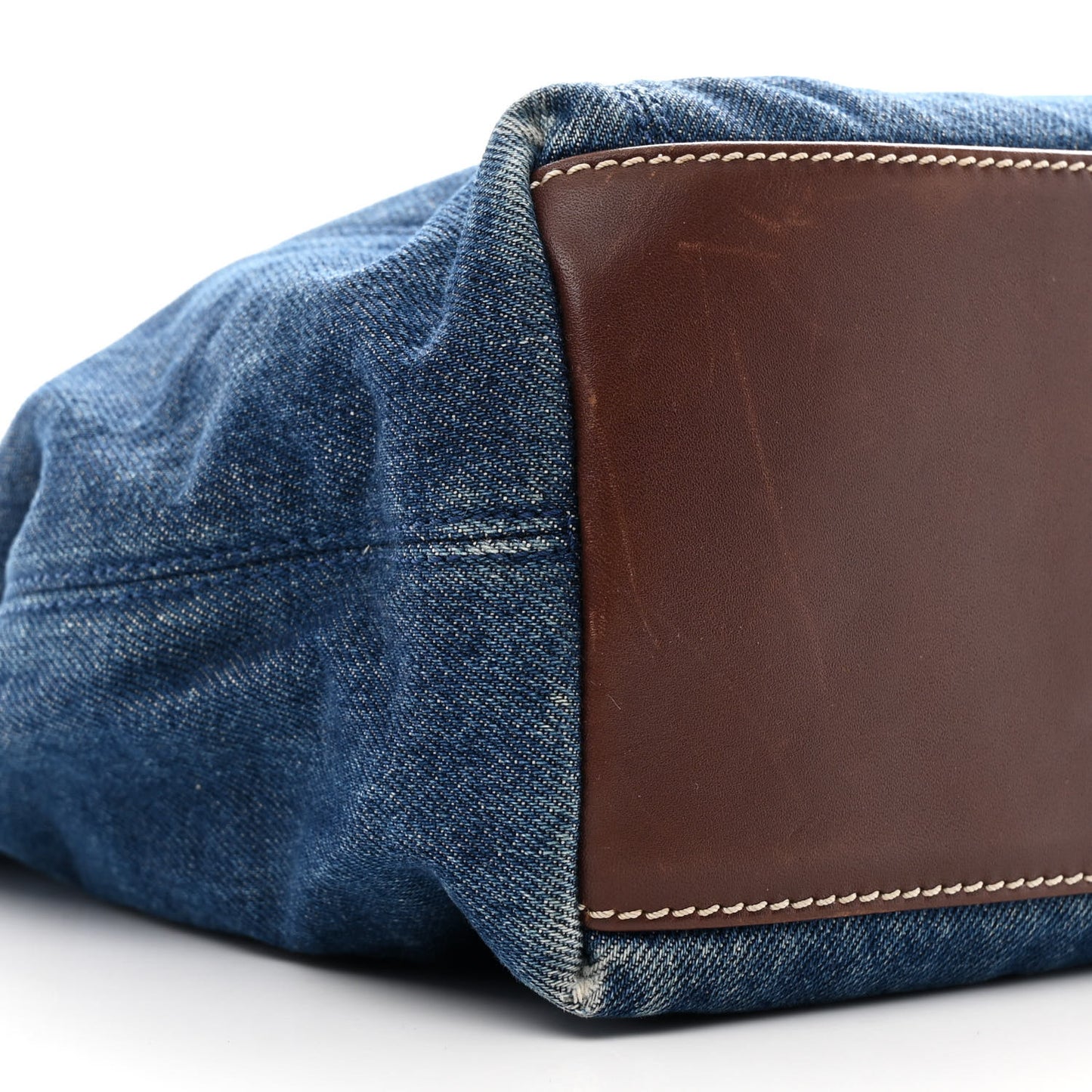 Denim CC Tote Bag Blue Brown