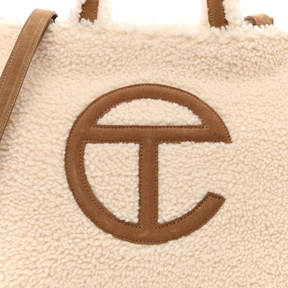 Telfar X UGG Suede Shearling Medium Shopping Bag Natural 9 of 11