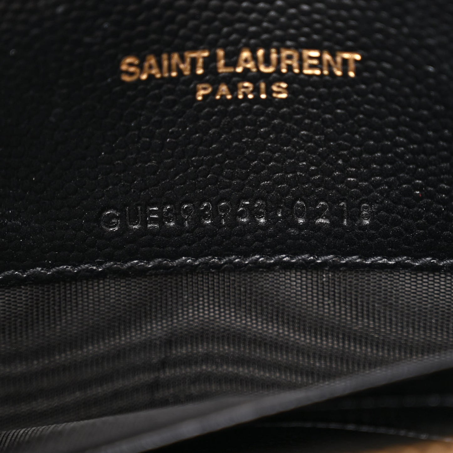 Grain De Poudre Matelasse Chevron Monogram Envelope Chain Wallet Black