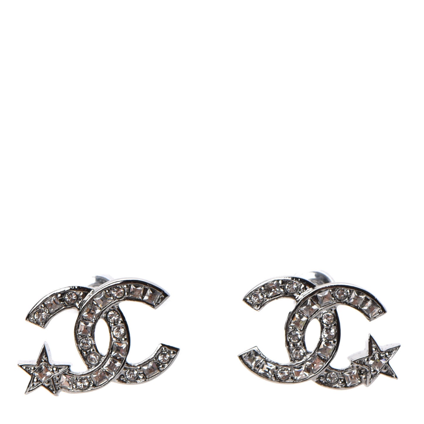 Crystal CC Starfall Earrings Silver