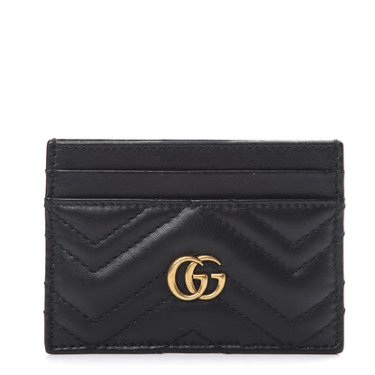 Gucci Calfskin Matelasse GG Marmont Card Holder Black 1 of 5