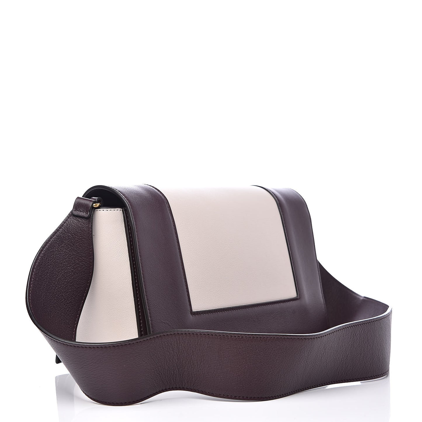 Shiny Smooth Calfskin Medium Frame Shoulder Bag Velvet Desert