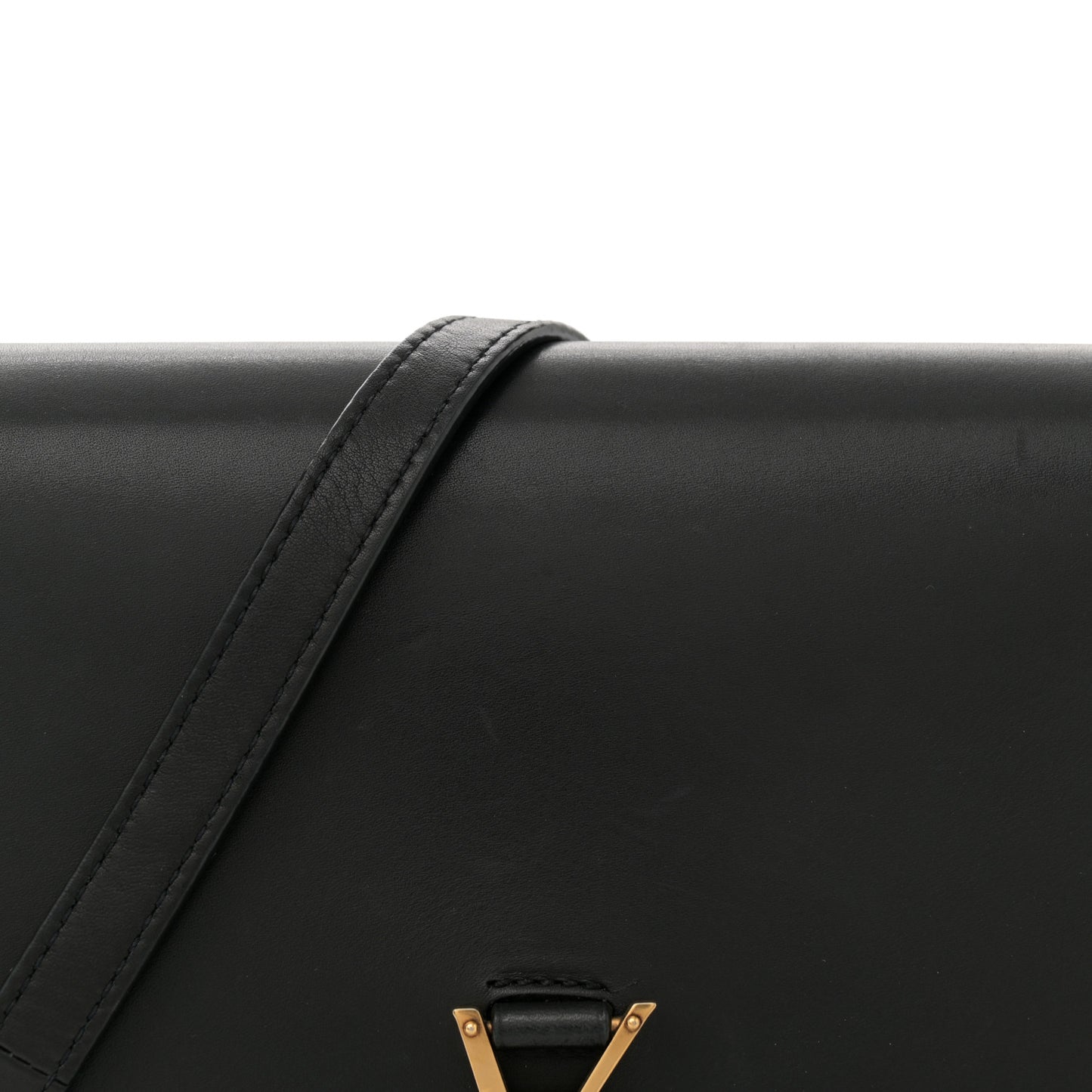 Smooth Calfskin Monogram Medium Kaia Satchel Black