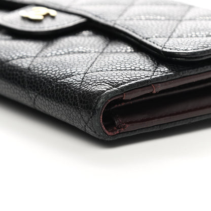 Chanel Caviar Quilted Large Gusset Flap Wallet Black 12 of 15