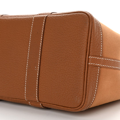 Hermes Toile Militaire Vache Country Verso Garden Party 30 TPM Gold Dune Magnolia 10 of 13