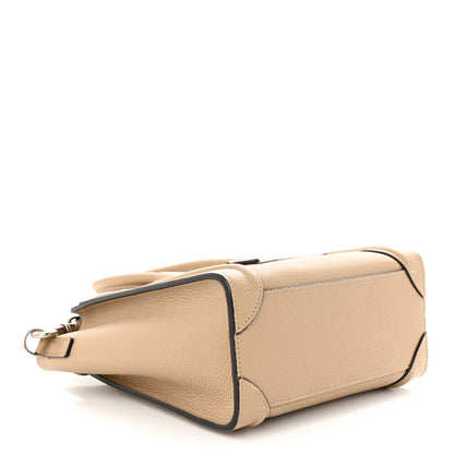 Celine Drummed Calfskin Nano Luggage Dune 4 of 10