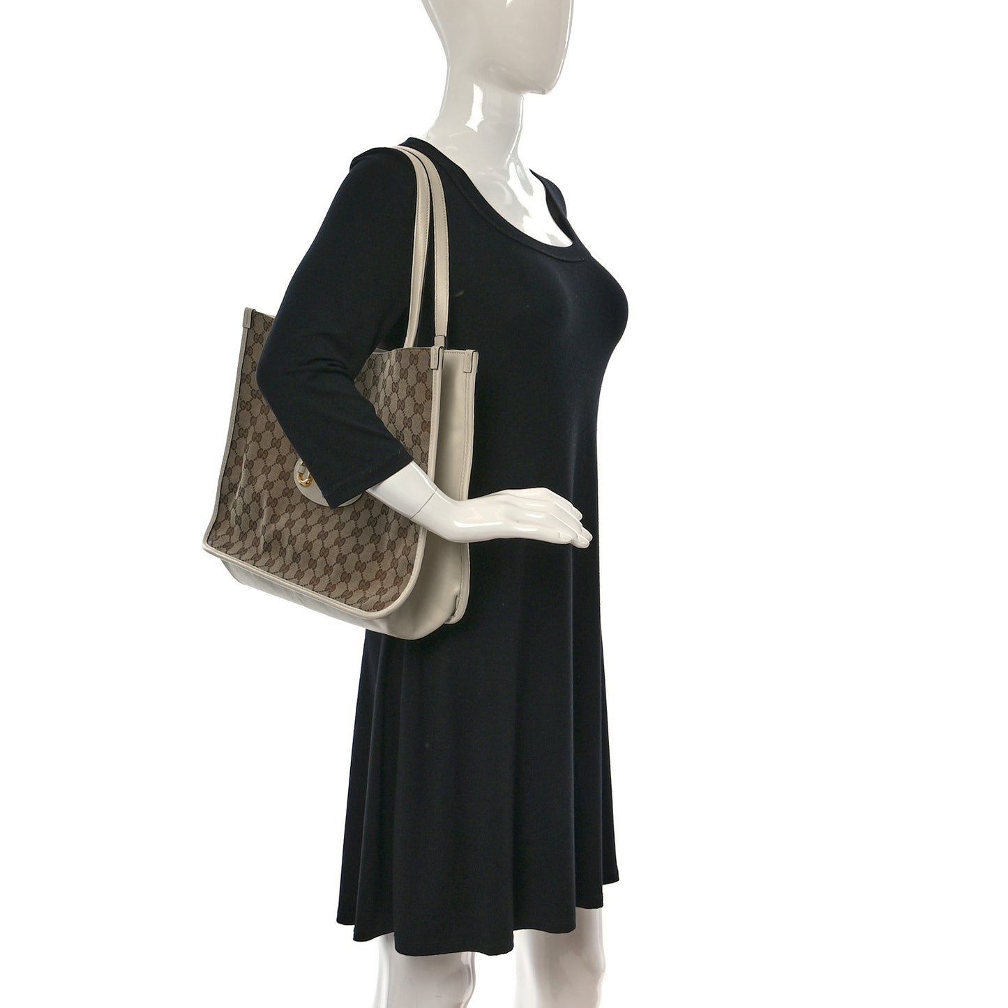 Monogram New Sakai Calfskin Lux Horsebit 1955 Tote Beige Ebony Mystic White