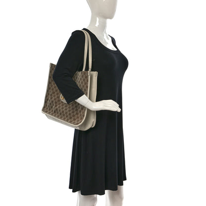 Gucci Monogram New Sakai Calfskin Lux Horsebit 1955 Tote Beige Ebony Mystic White 2 of 10