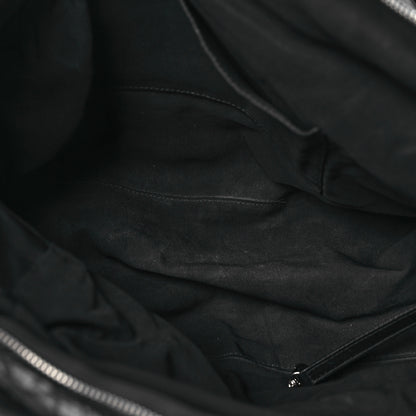 Chanel Aged Calfskin Chevron Large Soft Bowling Bag Black 5 of 17