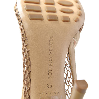Bottega Veneta Mesh Nappa Chunky Chain Sandals 35 Beige Pony 9 of 10