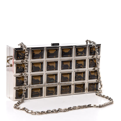 Judith Leiber Crystal Minaudiere Clutch Brown Silver 3 of 8