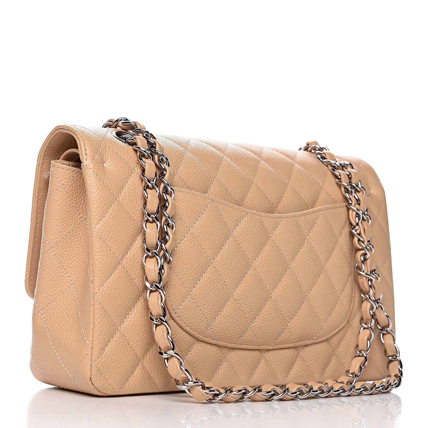 Chanel Caviar Quilted Medium Double Flap Beige 3 of 11