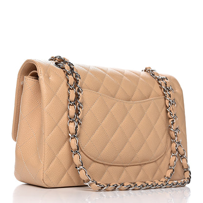 Chanel Caviar Quilted Medium Double Flap Beige 3 of 11