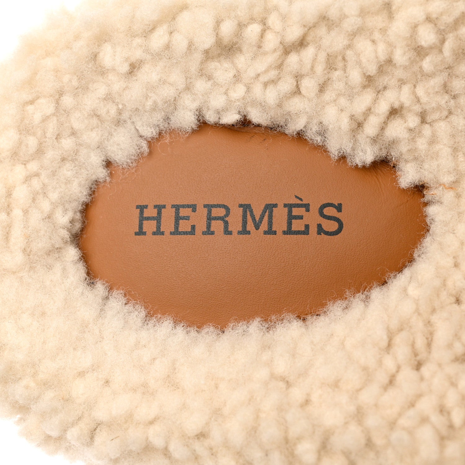 Hermes Suede Goatskin Woolskin Womens Chypre Sandals 39 Brun Fume Ecru 7 of 9