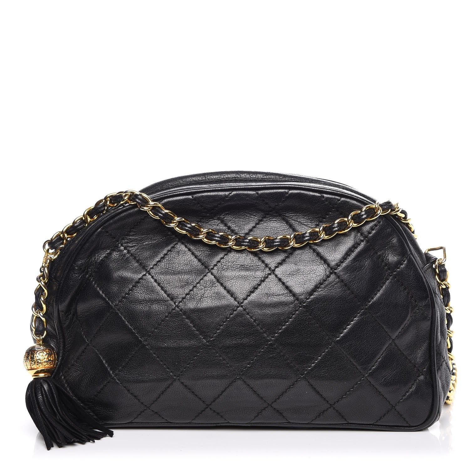 Chanel Lambskin Quilted Tassel Camera Case Black 1 of 11