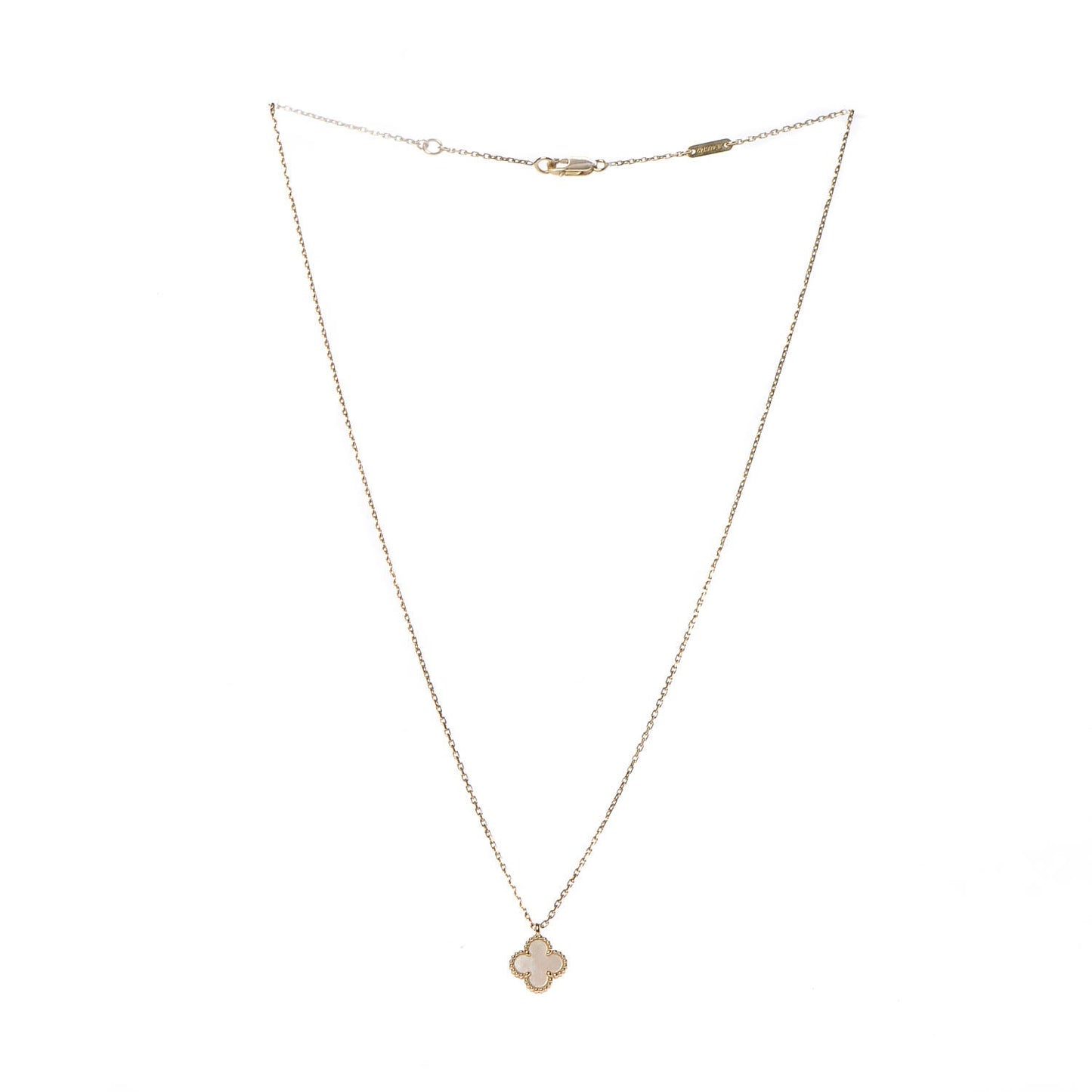 18K Yellow Gold Mother of Pearl Sweet Alhambra Pendant Necklace