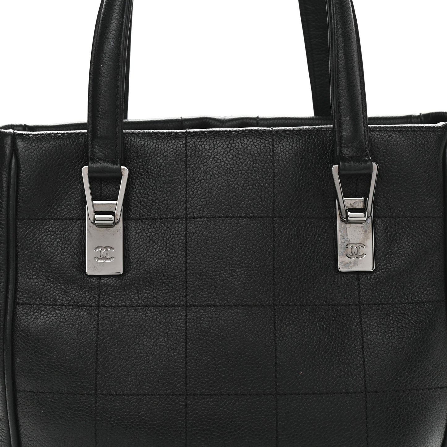 Caviar Square Stitched Tote Black