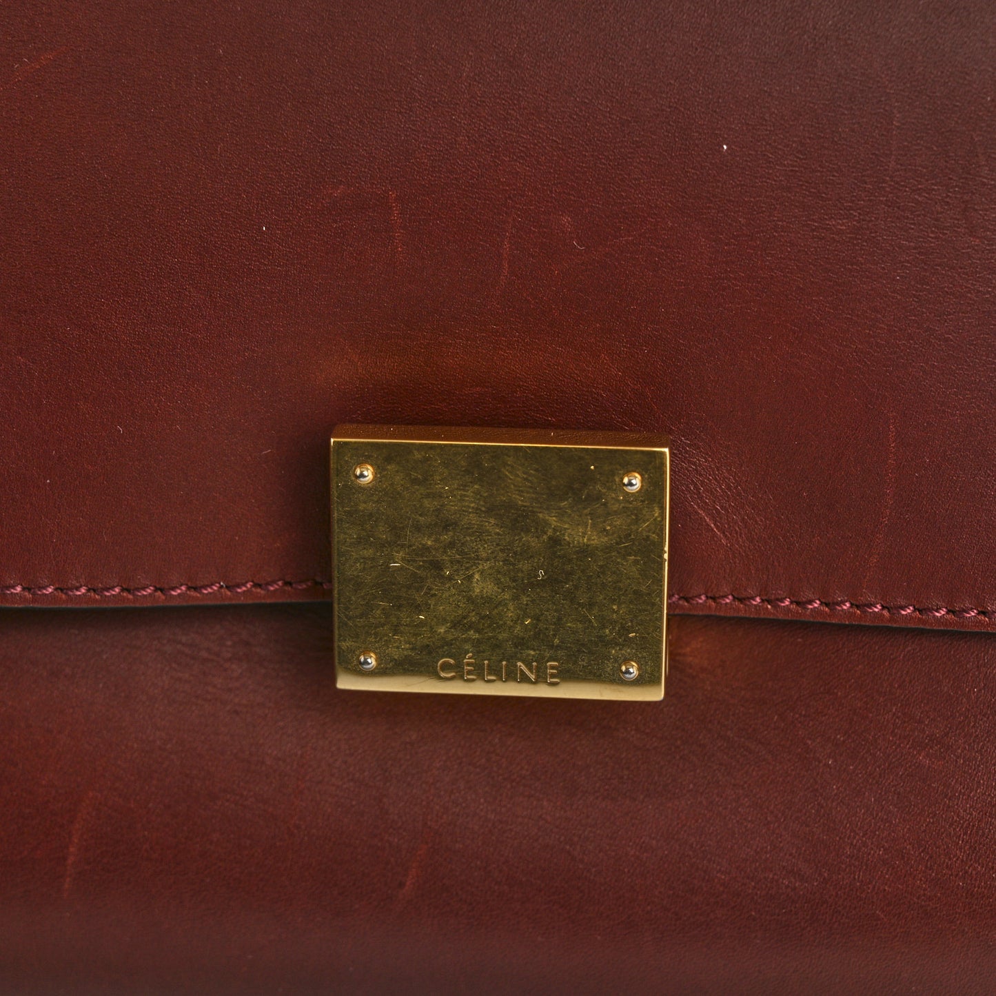 Smooth Calfskin Suede Medium Trapeze Burgundy